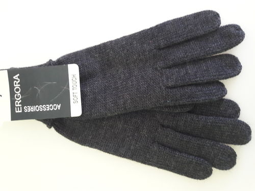 Finger-Handschuhe anthrazit, 100% Schurwolle
