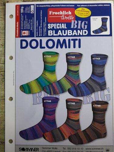 Froehlich Spezial Blauband 100 g "Dolomiti" 4-fach, inkl. Beilaufgarn